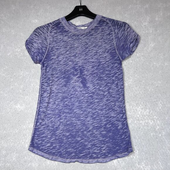 Free People T-Shirt Womens Small Purple Night Sky Free People Tissue Tee Burnout - Picture 1 of 10